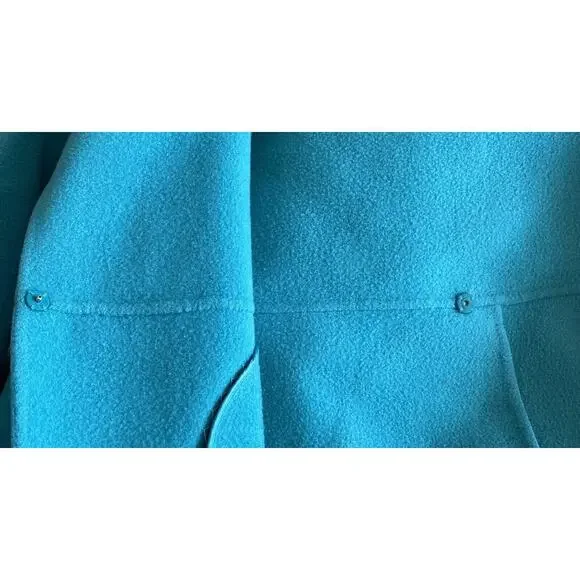 Eileen Fisher Double Breasted Wool Cashmere Blend Blazer Size M Green * Flaw* - Picture 8 of 11